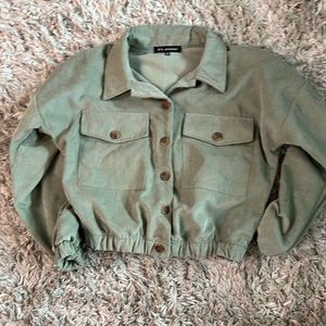 Sage lightweight layering jacket made by blu pepper